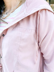Dusty Pink Hooded Light Jacket