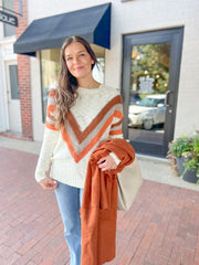 Chevron Multi Stripe Knit Sweater