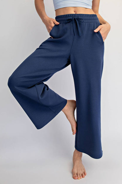 Scuba Cropped Wide Leg Pant
