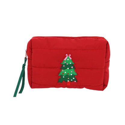 Christmas Tree Quilted Cosmetic Bag