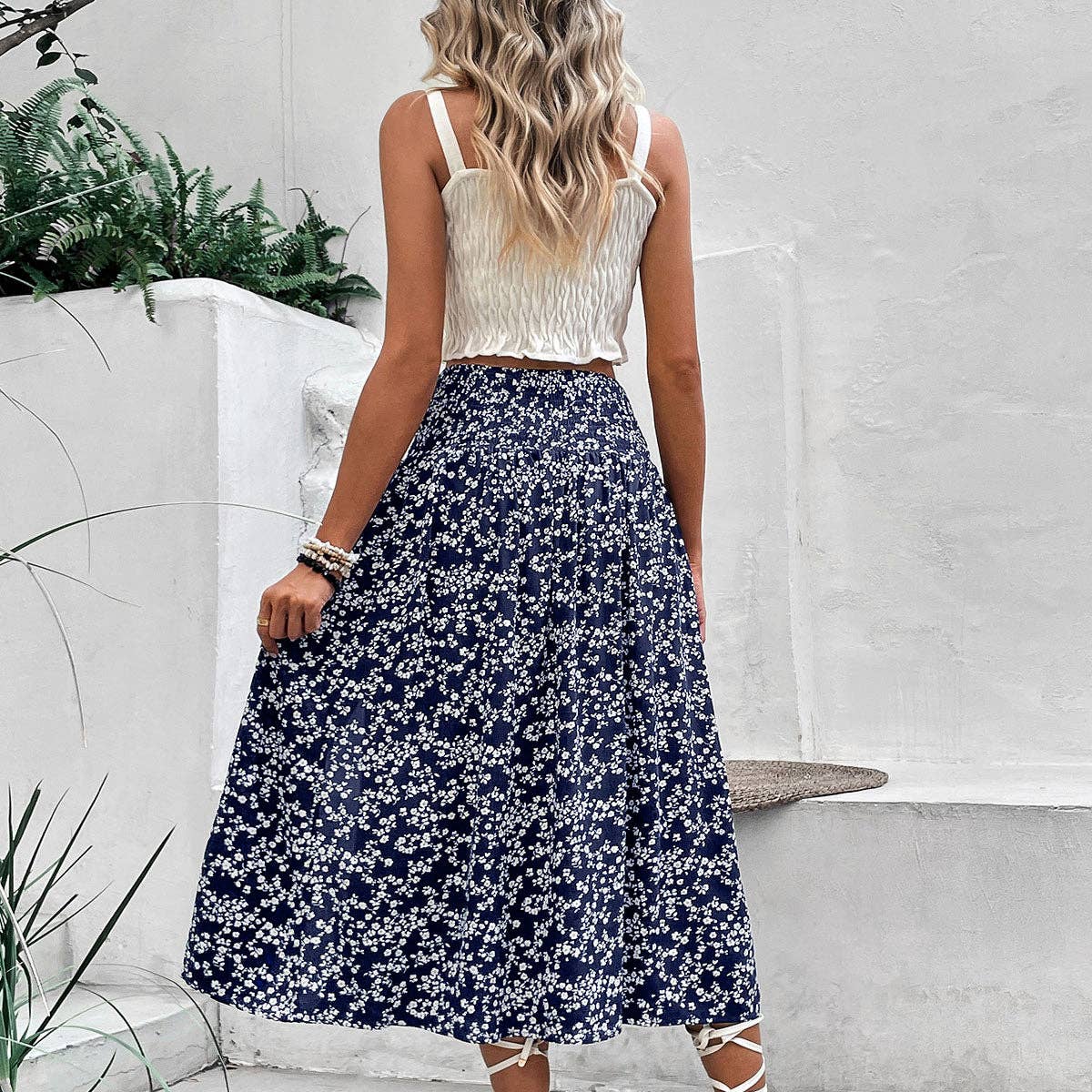 Floral Viscose Boho Skirt