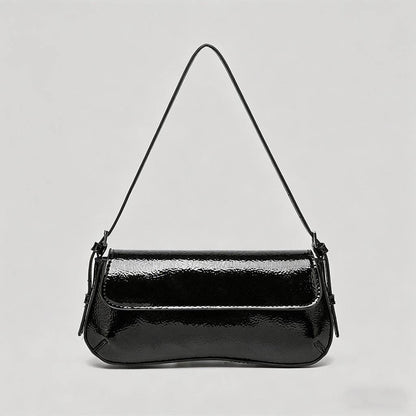 Patent Leather Baguette Shoulder Bag
