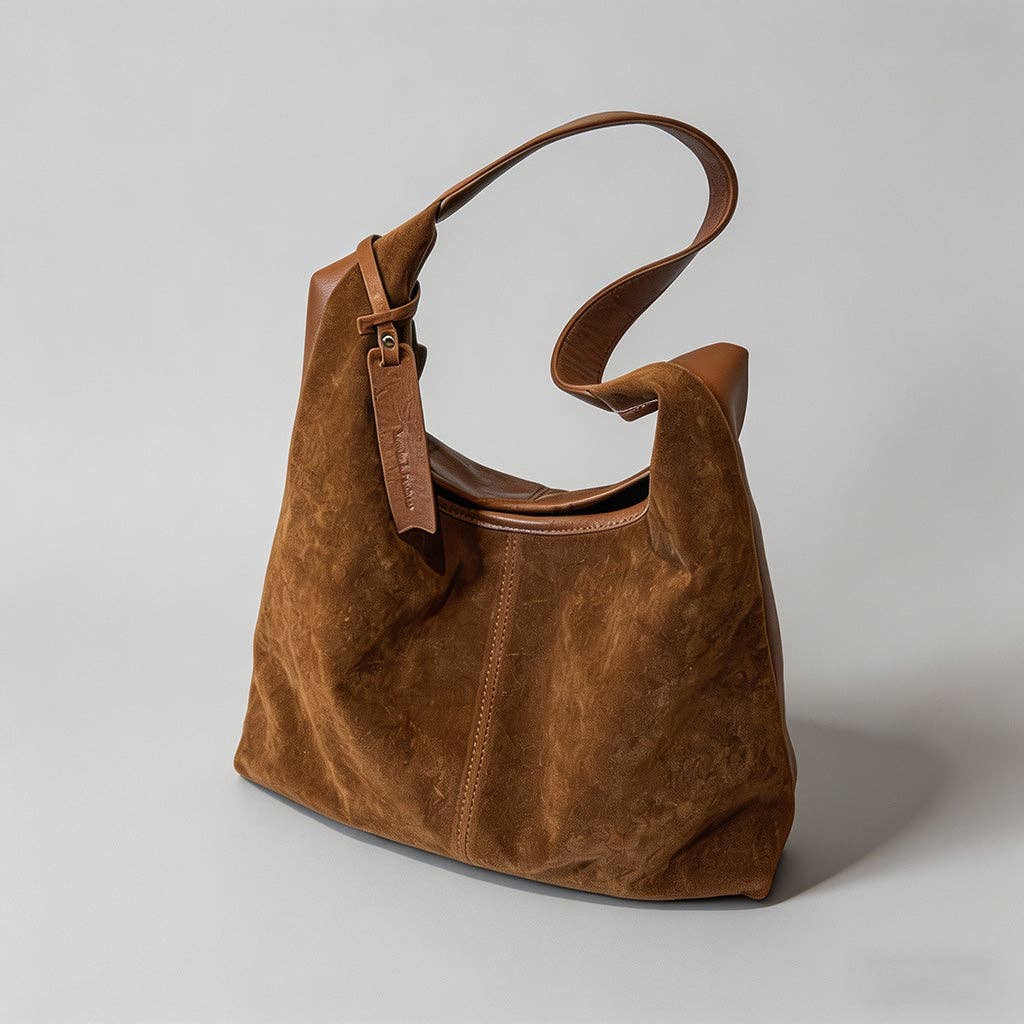 Vintage Suede Hobo Shoulder Bag