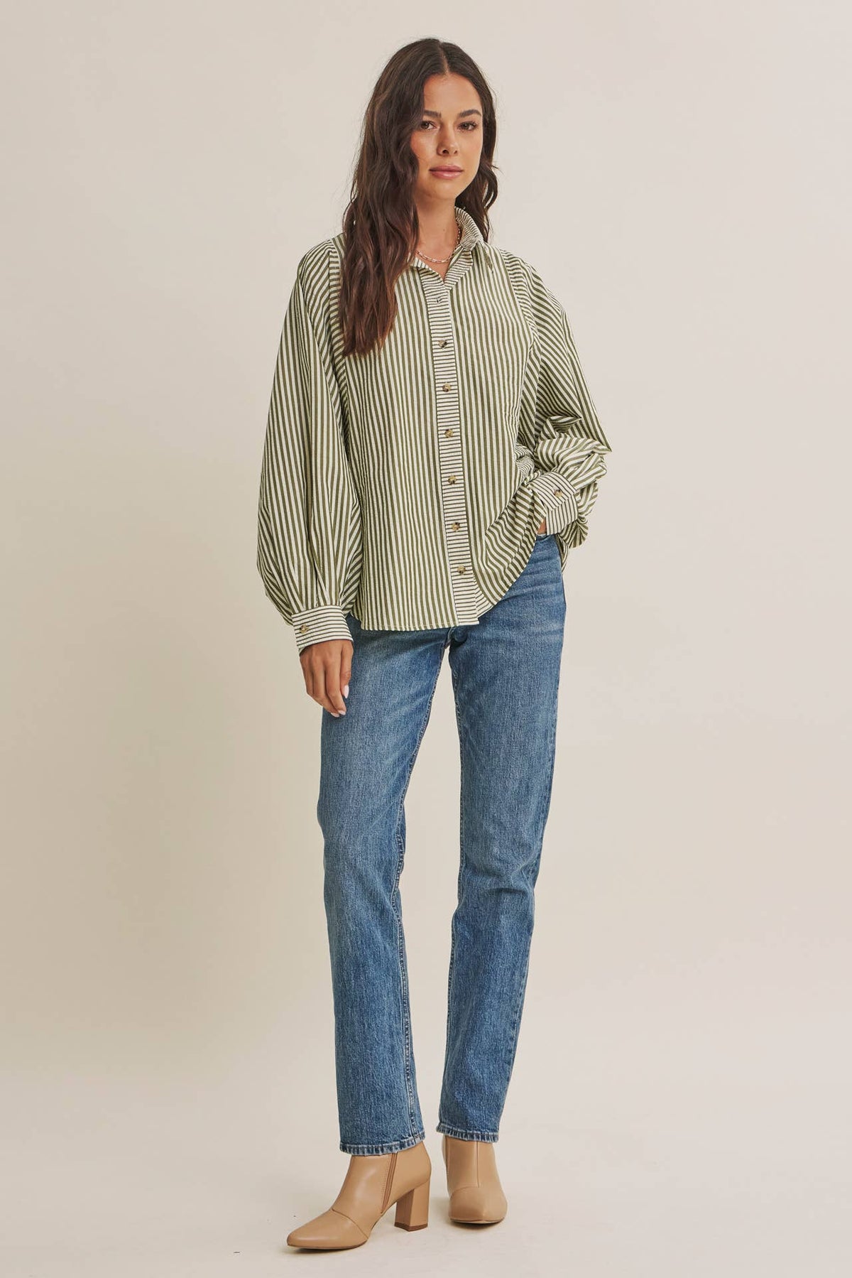 French Cafe Batwing Button Down Shirt