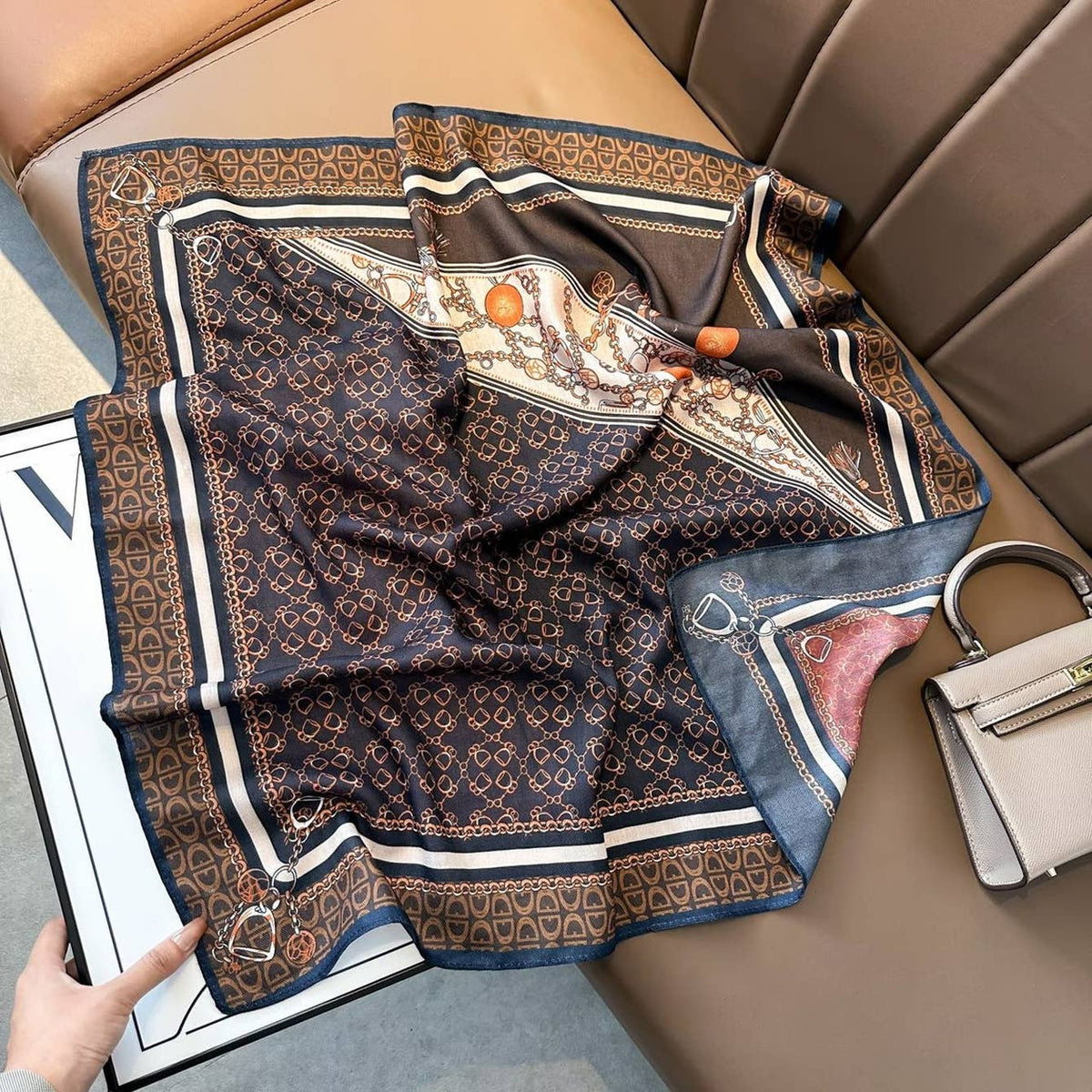 Western Paisley Double Sided Bandana Square Scarf