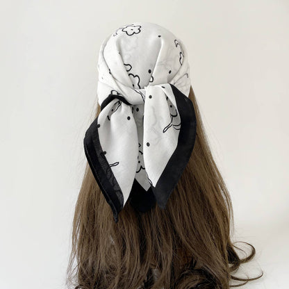 Vintage Floral Print Bandana Head Scarf