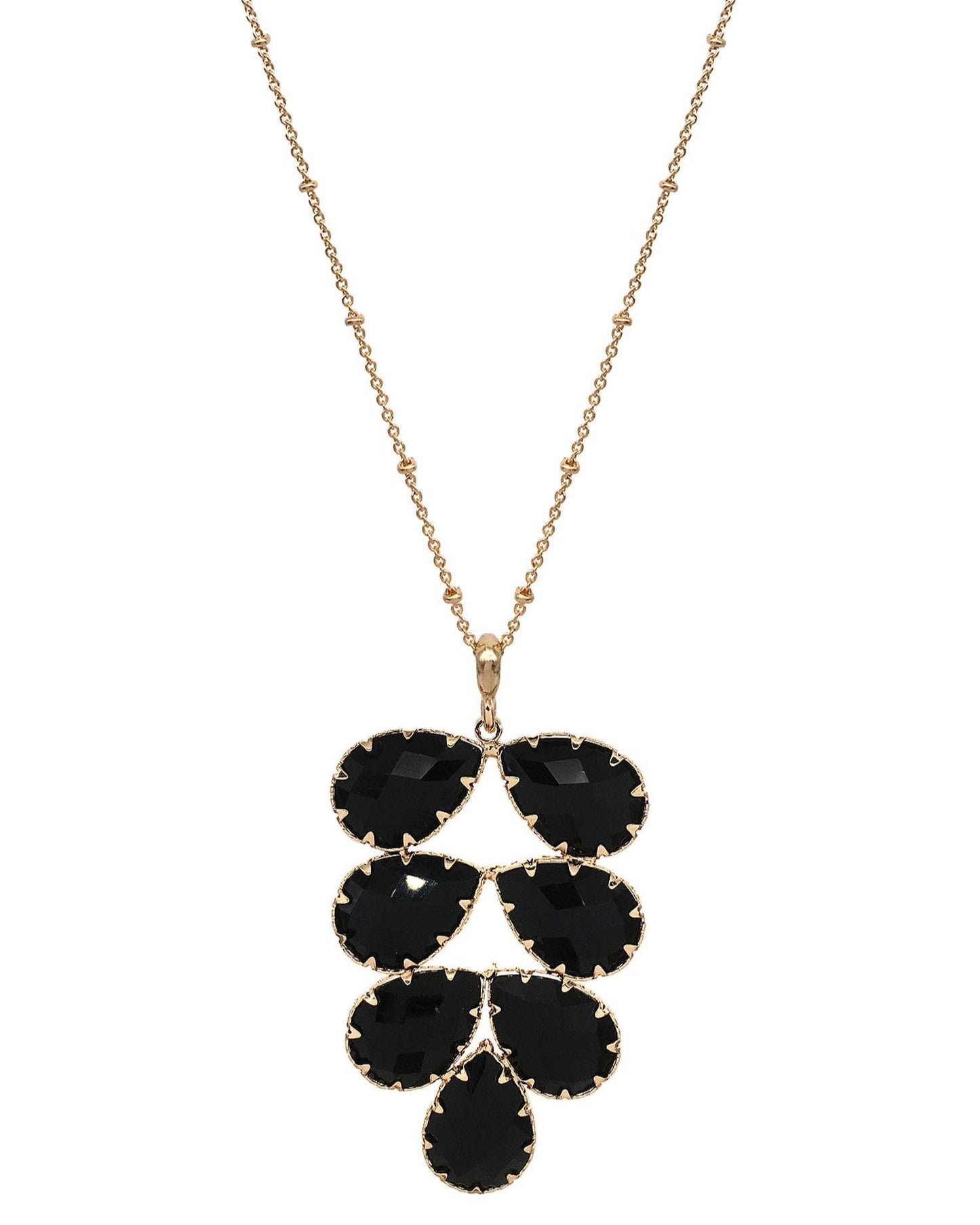 Dezie Jet Pendant Charm Necklace
