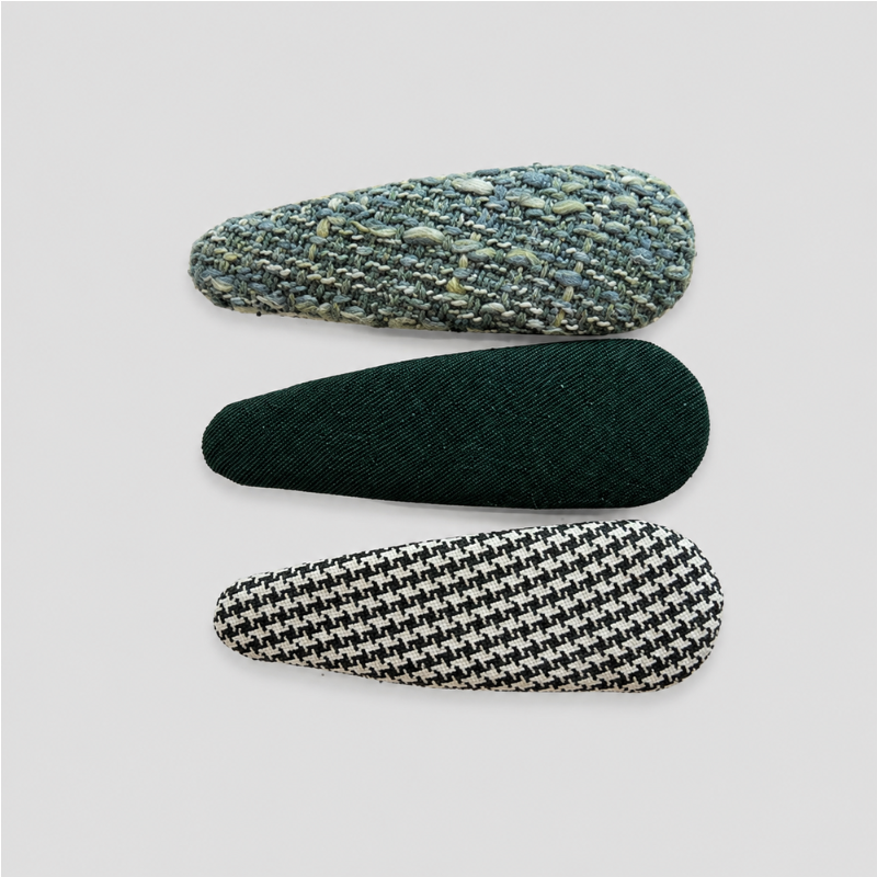 Patterned Fabric Snap Clip Set