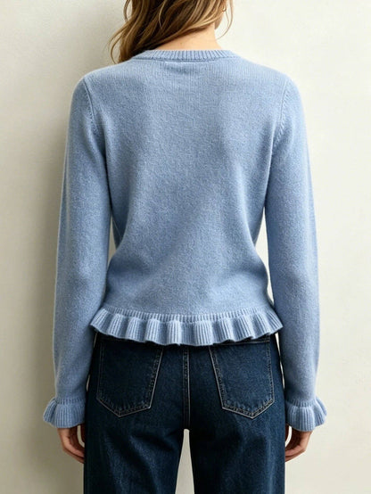 Ruffle Hem Long Sleeve Sweater