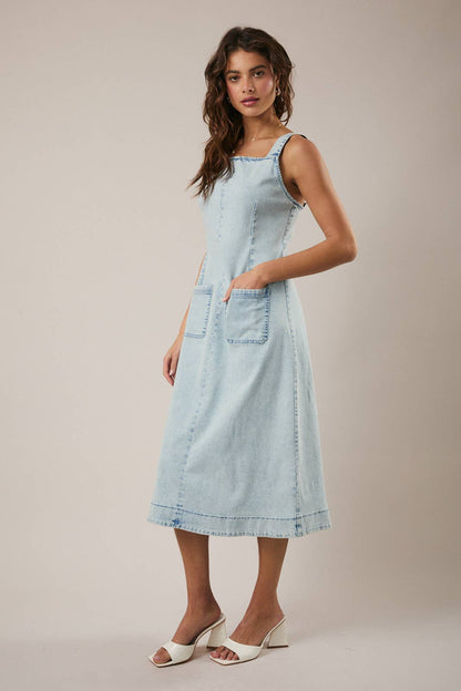 Light Wash Denim Midi Jumper