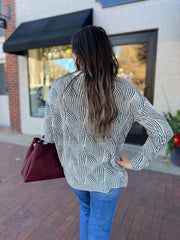 Charcoal Wave Textured Sweater
