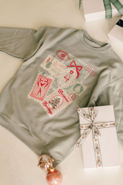 Christmas Post Card  Graphic Sweatshirt