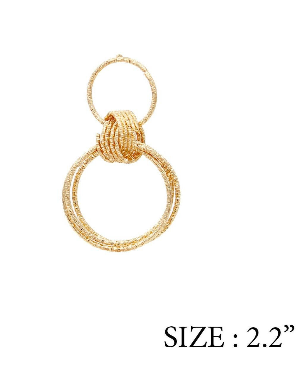 Gold Double Textured Drop Earring