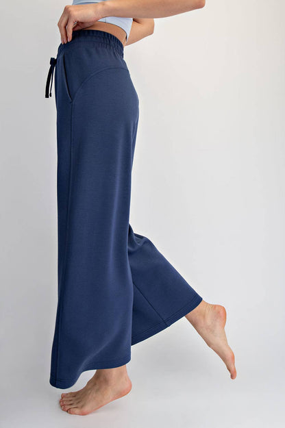 Scuba Cropped Wide Leg Pant