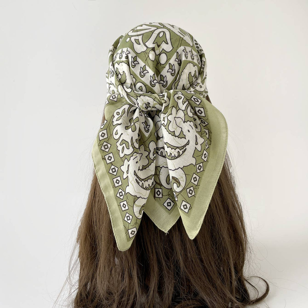 Vintage Floral Print Bandana Head Scarf