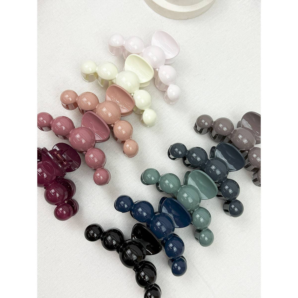 Large Dark Color Pearl Hair Claw Clips