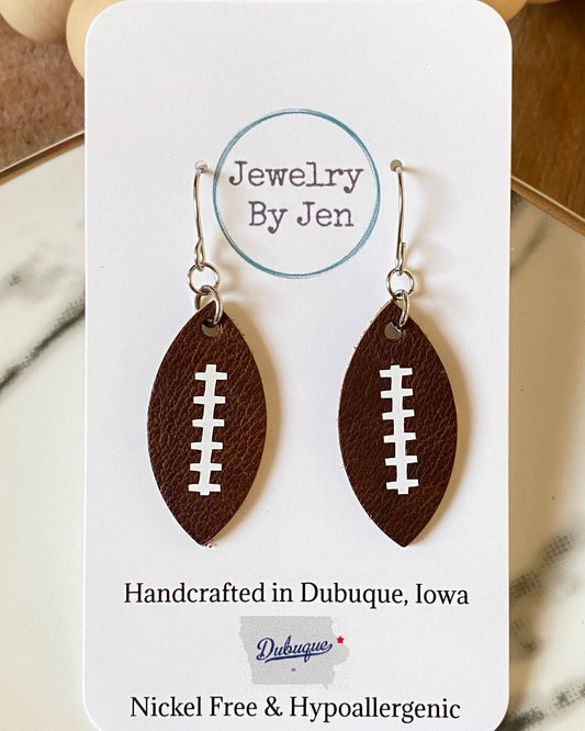 Small Football Earrings