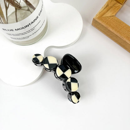 Small Black & White Checkered Hair Clip