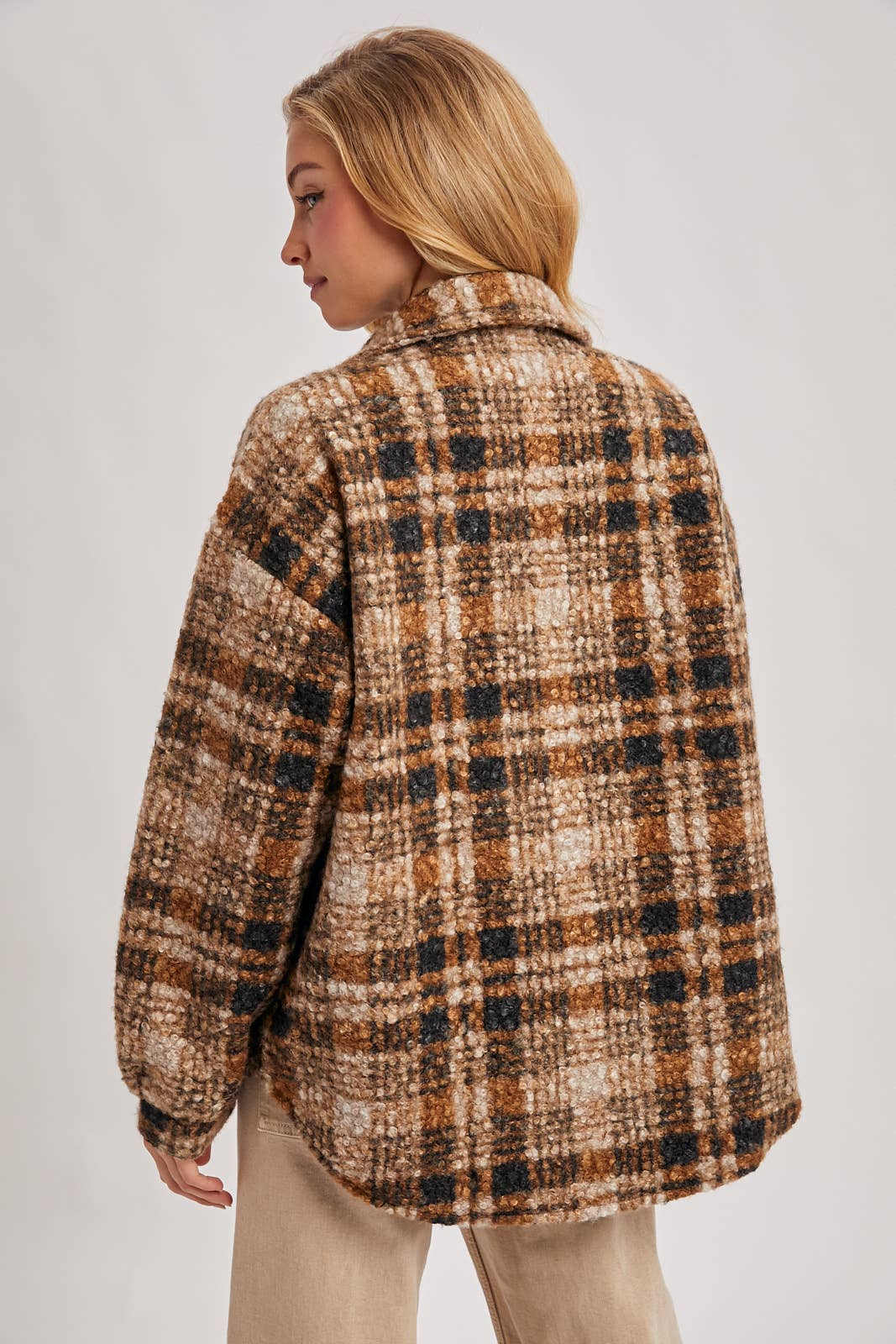 Plaid Boucle Shacket