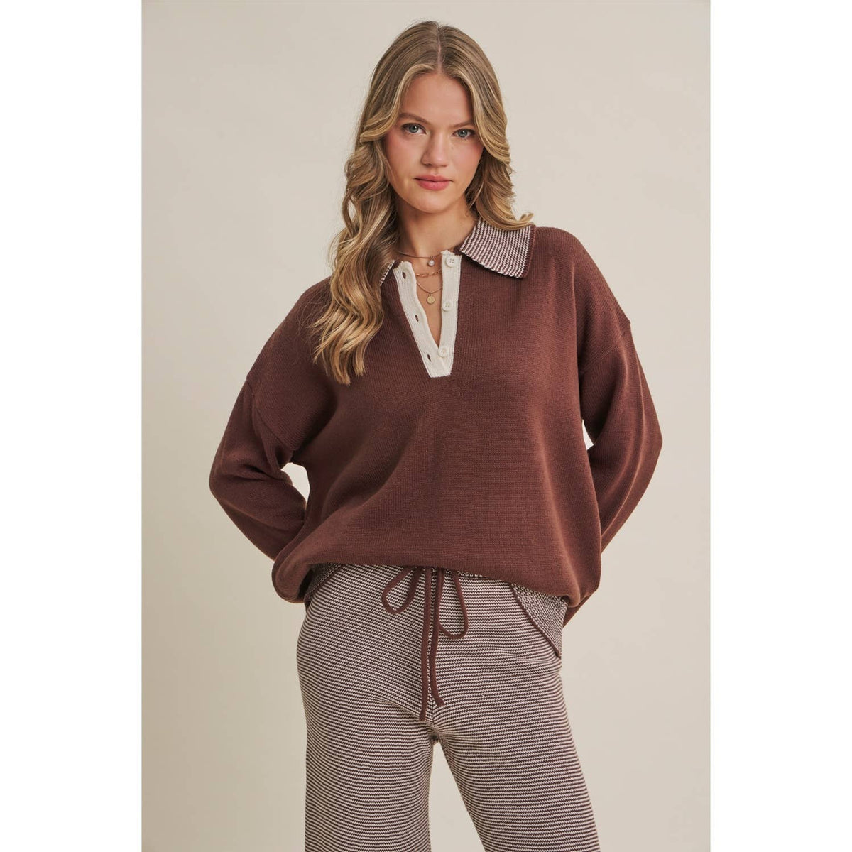 Cozy Cabin Pinstripe Henley