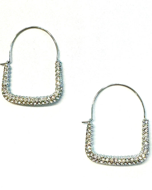 Silver Diamond Hoops "Wila"