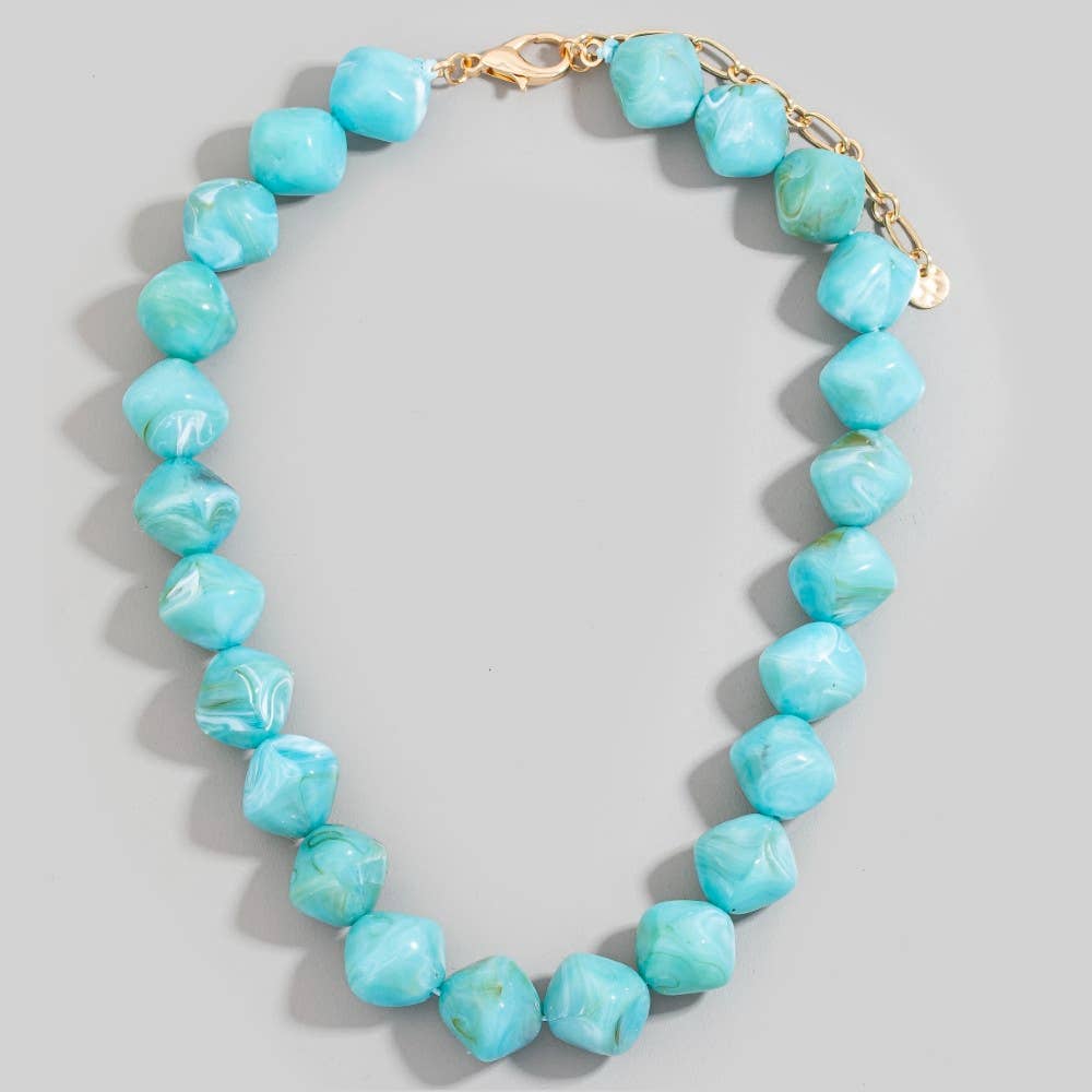 Irregular Marble Resin Beaded Necklace