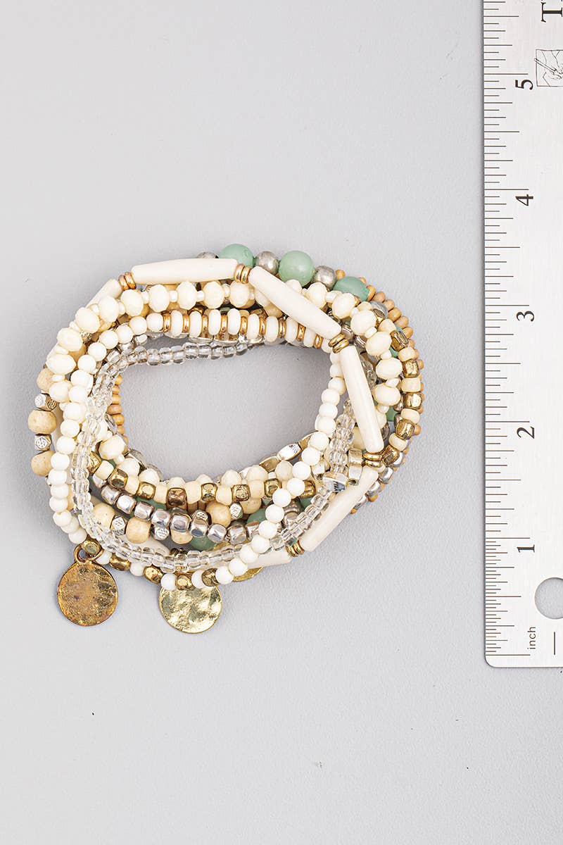 Neutral Bead Stretch Assorted Bracelet Set
