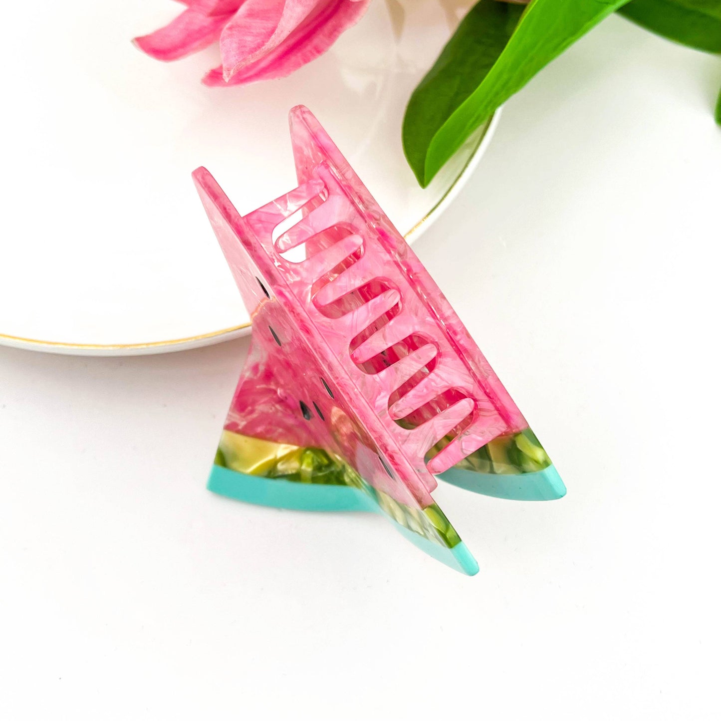 Watermelon Acetate Hair Claw Clip