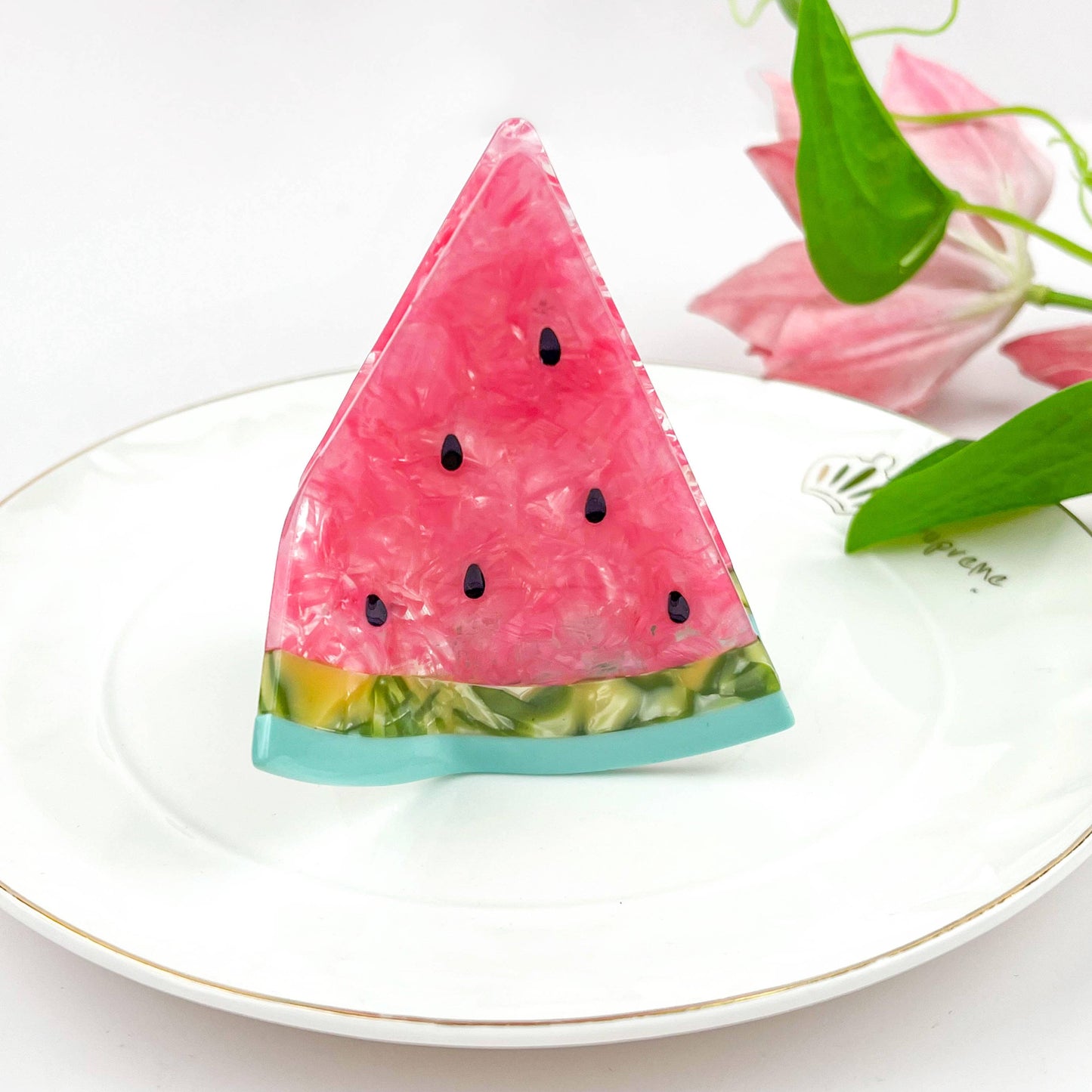 Watermelon Acetate Hair Claw Clip
