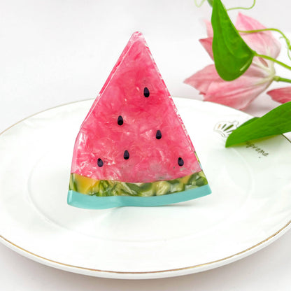 Watermelon Acetate Hair Claw Clip