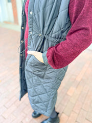 Charcoal Puffer Duster Vest