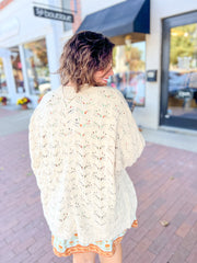 Oatmeal Hollow Knit Cardigan