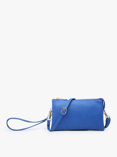 Royal Blue Tri-Zip Crossbody/Wristlet