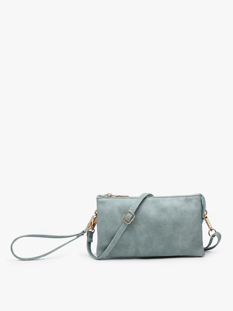 Teal Tri-Zip Crossbody/Wristlet