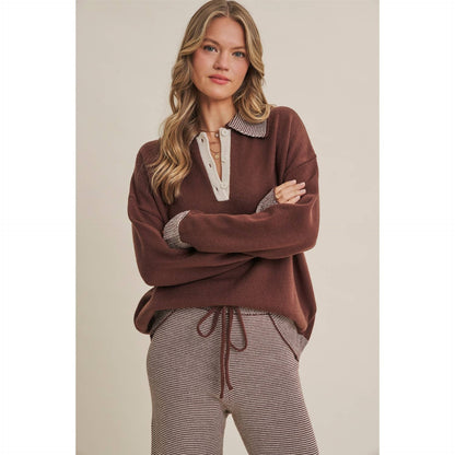 Cozy Cabin Pinstripe Henley