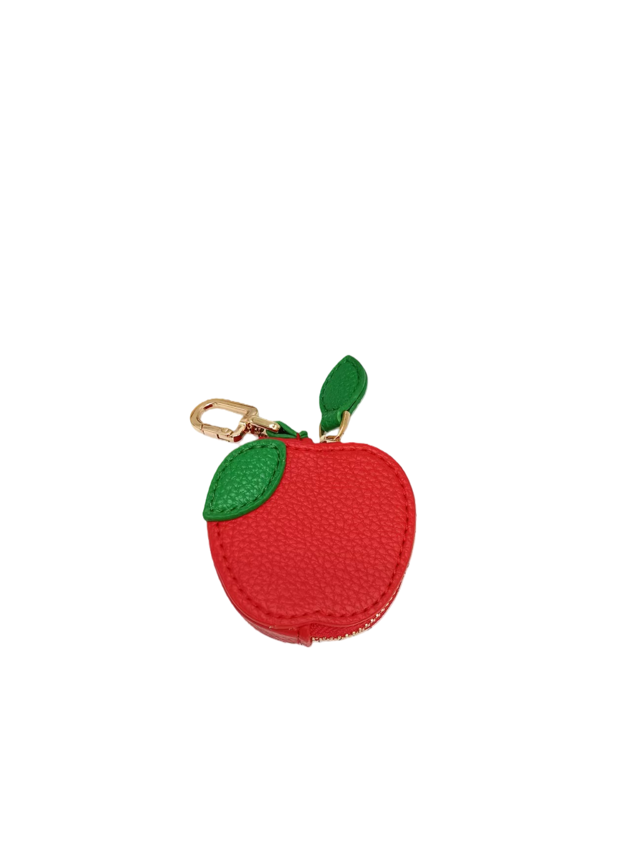 Leather Fruit-Shaped Mini Coin Pouch – Zipper Wallet Bag Charm