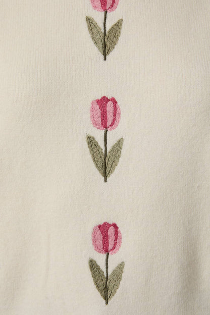 Scalloped Neck Tulip Sweater