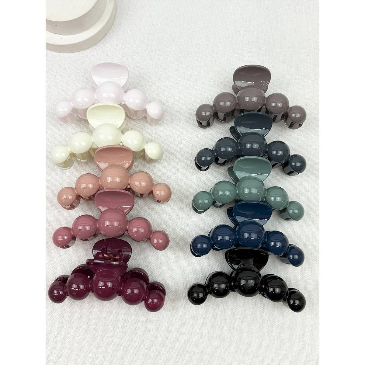 Large Dark Color Pearl Hair Claw Clips