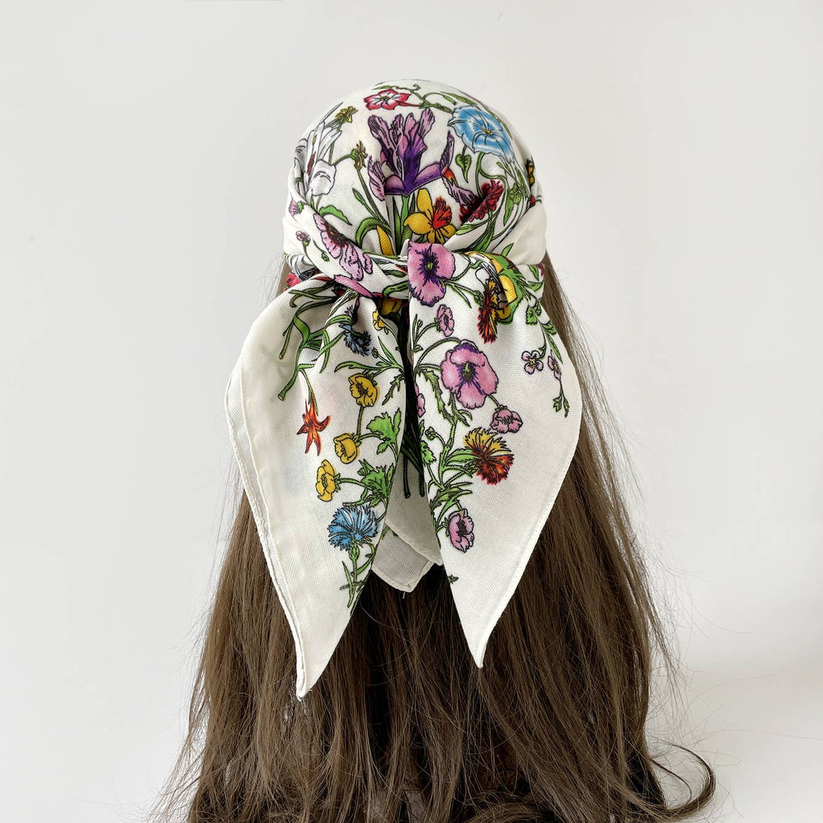 Vintage Floral Print Bandana Head Scarf