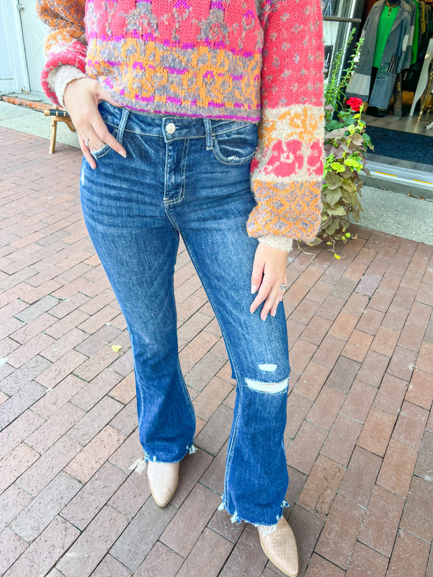 Lovervet High Rise Distressed Flare