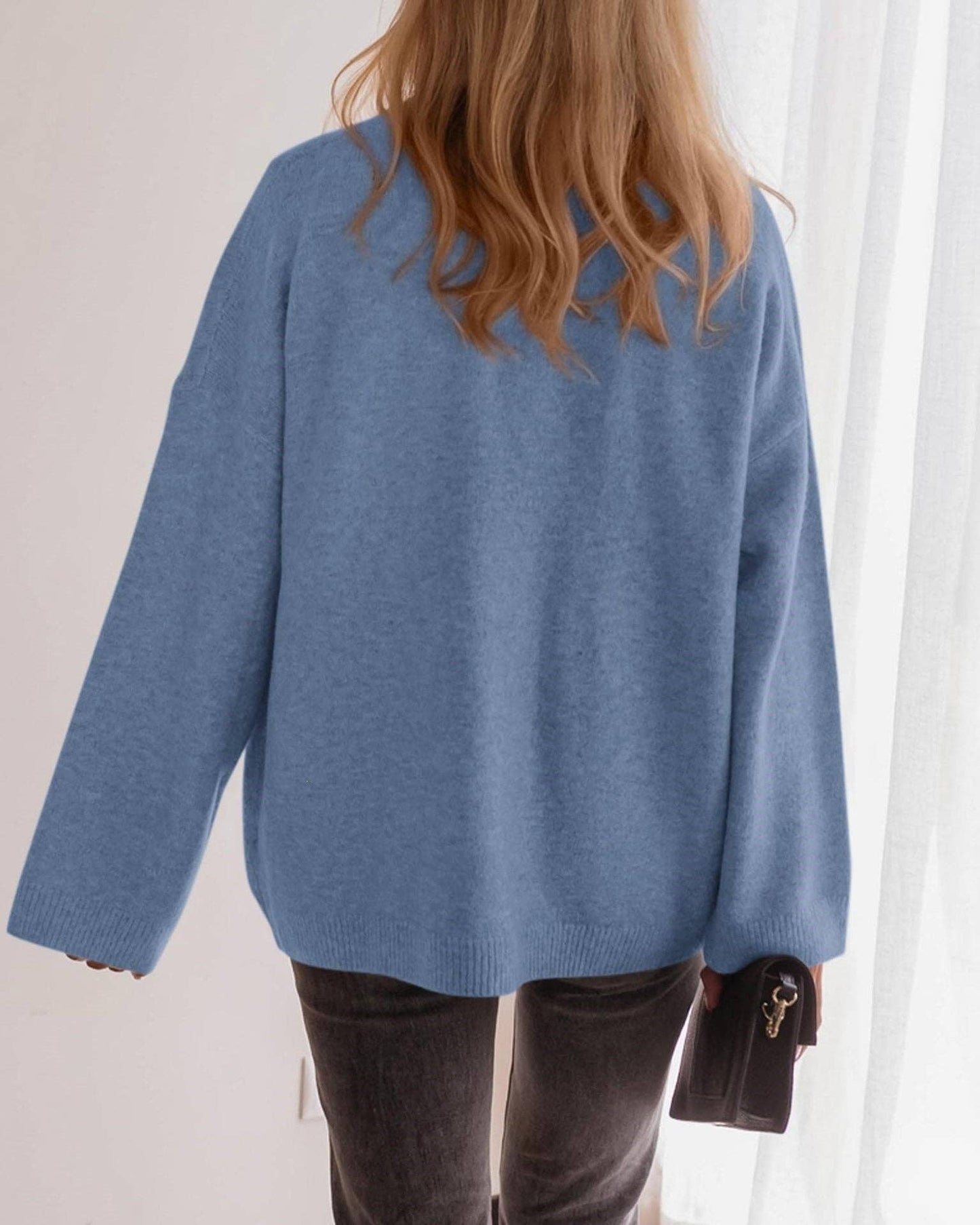 Oversized Button Front Pocket Knit Cardigan