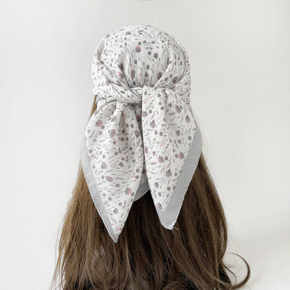 Vintage Floral Print Bandana Head Scarf
