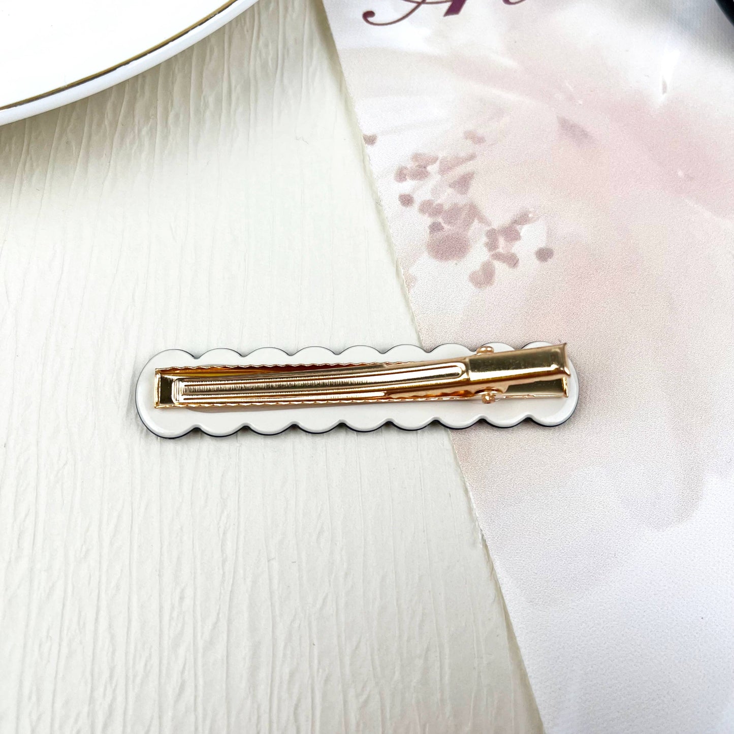 Black White Small Hair Clip Retro Duckbill Clip