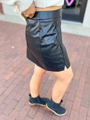 Black Vegan Leather Mini Skirt