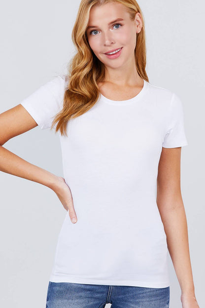Fitted Short Sleeve Basic T-Shirt