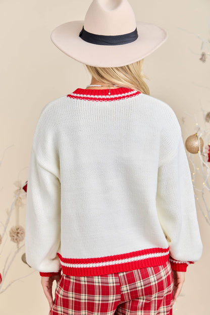 Plaid Tree Holiday Pullover Sweater