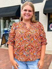 Multi Color Paisley Woven Top