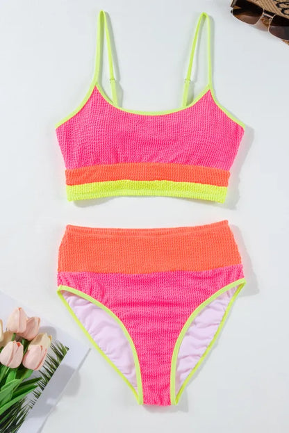 Neon Colorblock Bikini Swimsuit