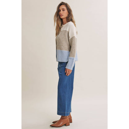 Chi Striped Colorblock Cardigan