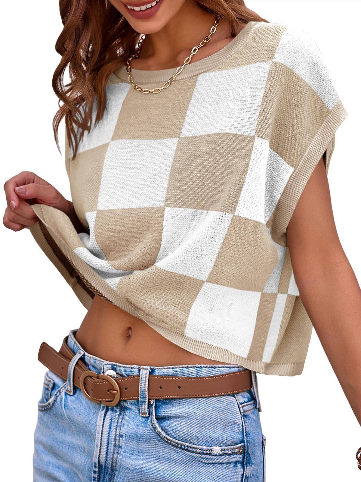 Colorblocked Neutrals Sweater Vest  Pullover